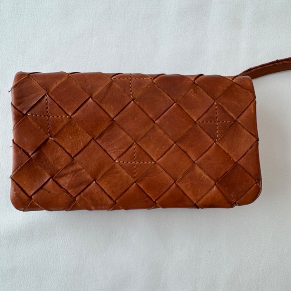 Vilenca Holland Cognac Brown Woven Leather Wallet - Super Soft! - Picture 5 of 11